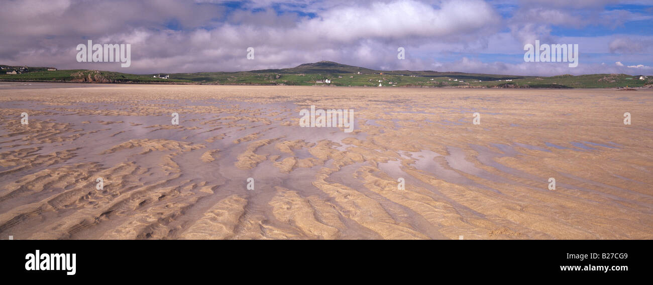 Vue panoramique des ondulations de sable à l'UIG Sands, Isle Of Lewis, Hébrides, Ecosse, Royaume-Uni Banque D'Images