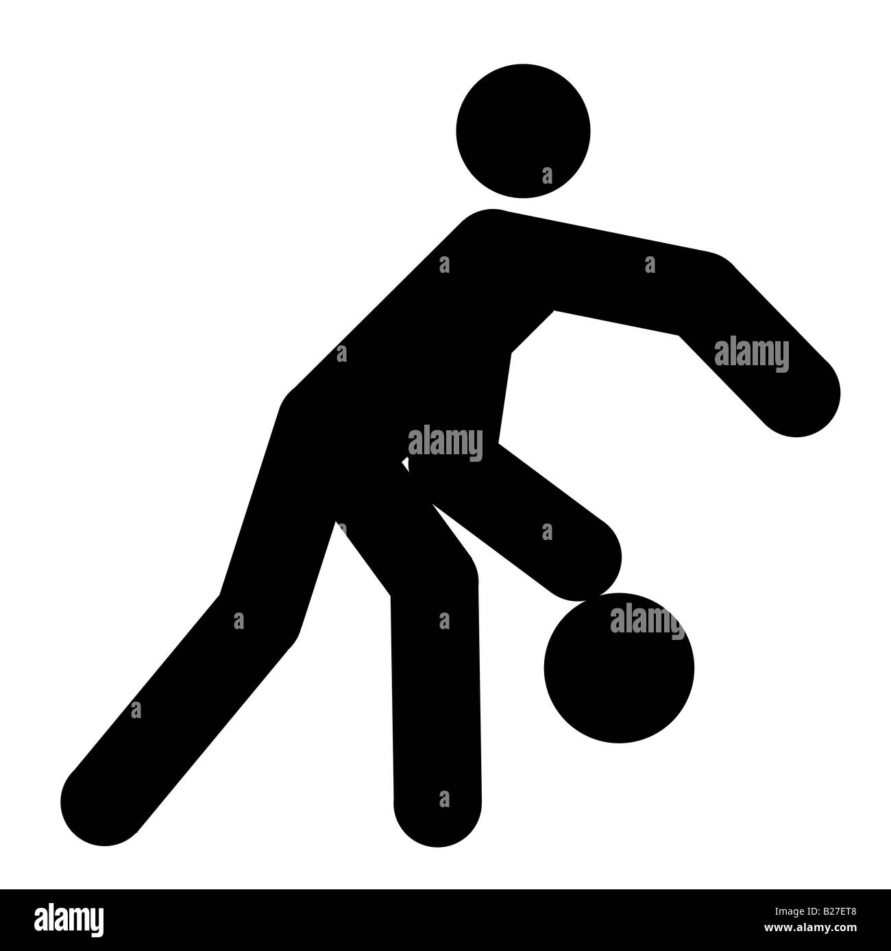 Logo de basket-ball, silhouette d'un homme noir Banque D'Images