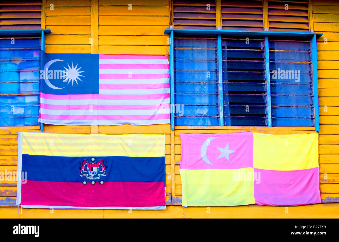 Drapeaux, Kuala Lumpur, Malaisie Banque D'Images