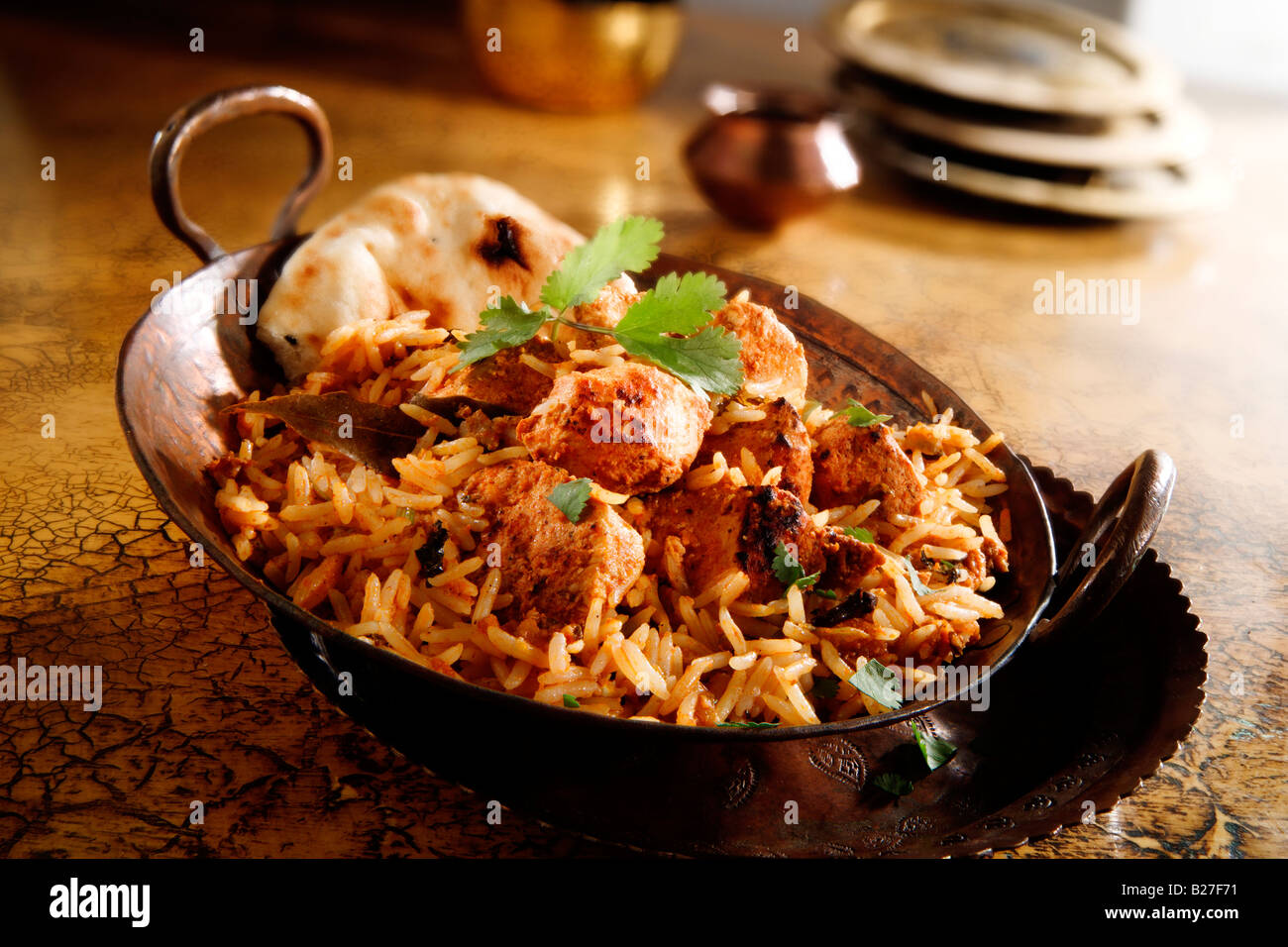 Byriani poulet - repas indien Banque D'Images