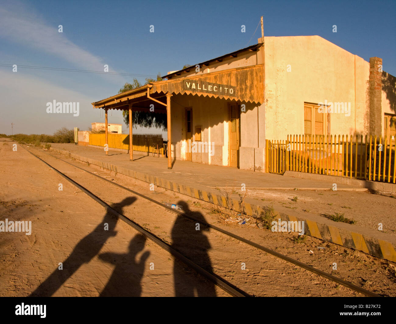 Gare abandonnée à Vallecito, San Juan, Argentine Banque D'Images