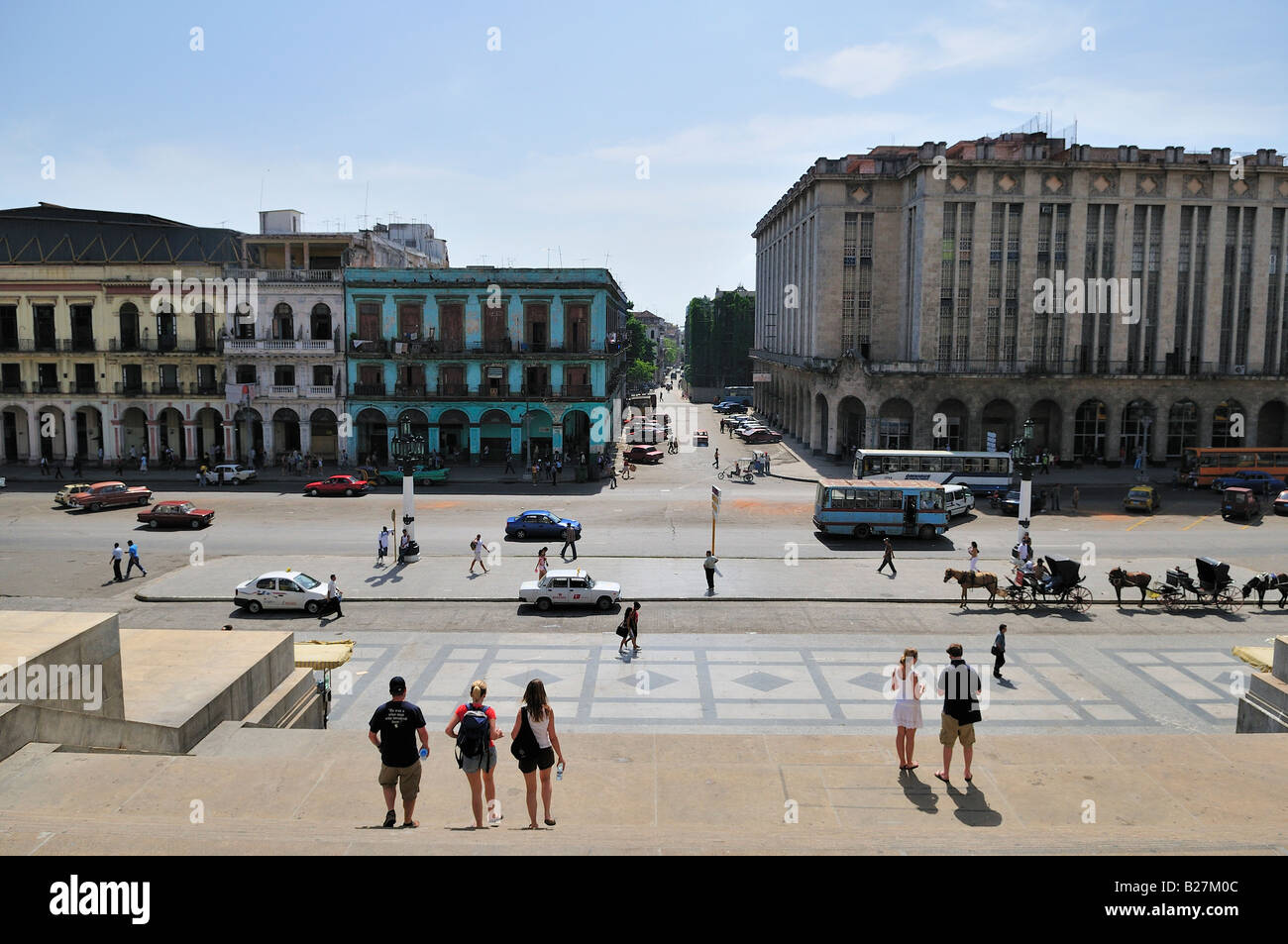 Vue depuis le bâtiment de Capitol Capitolio La Havane Cuba Banque D'Images