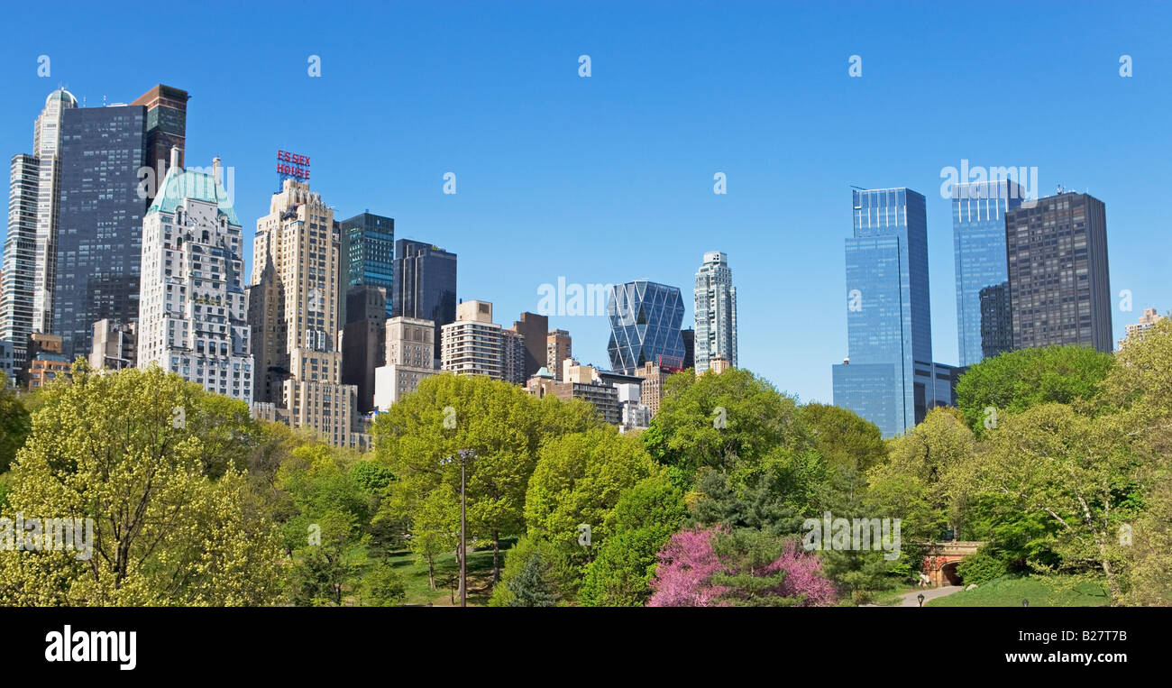 Des bâtiments et des arbres, New York, United States Banque D'Images