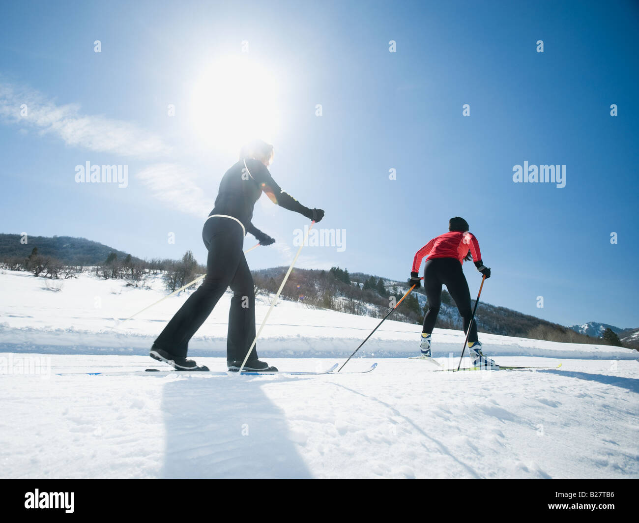 Ski de couple Banque D'Images