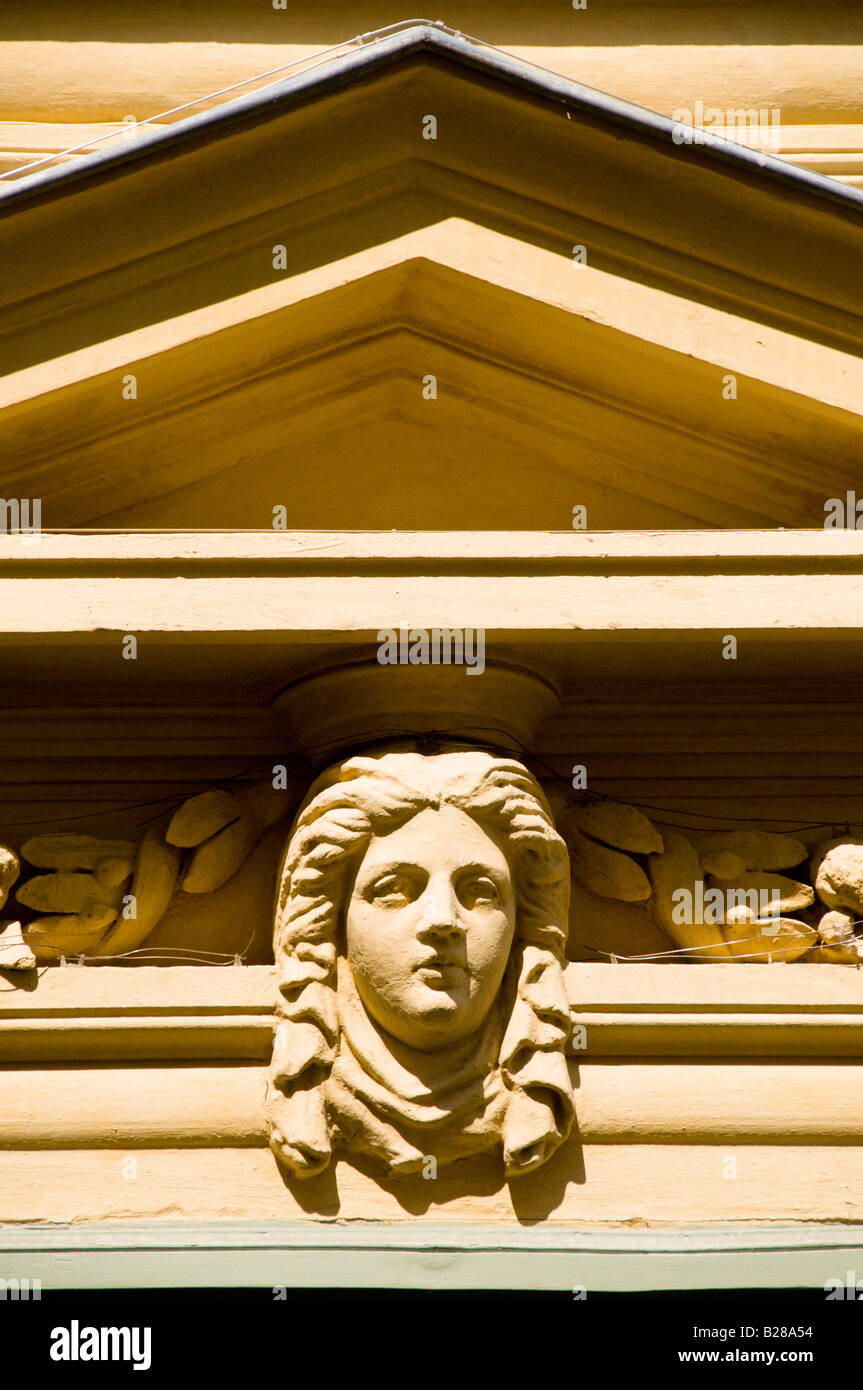 La décorative d'un bâtiment ancien, Vieux Nice, Côte d'Azur, France Banque D'Images