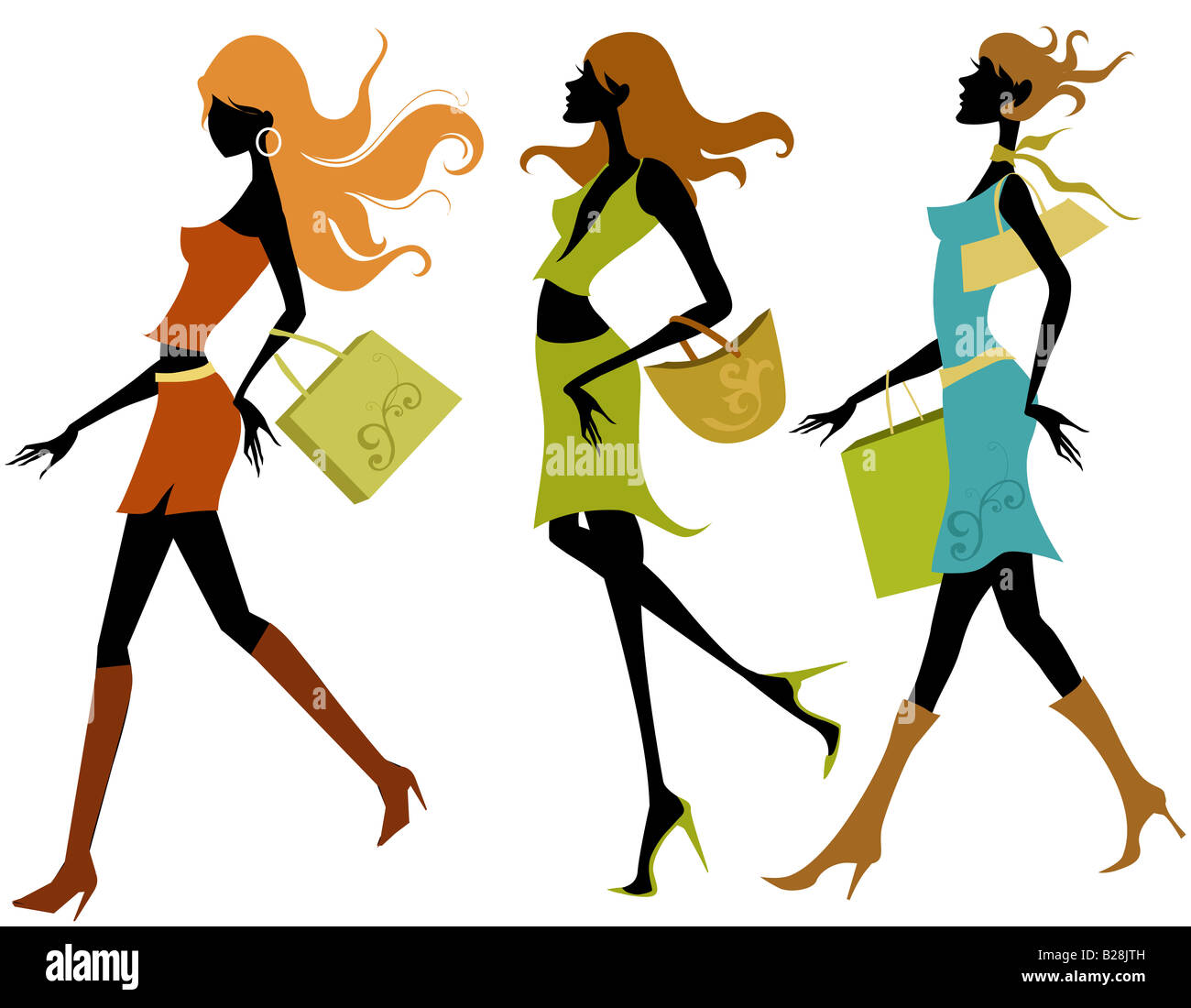 Dessin illustration de mode filles Banque D'Images