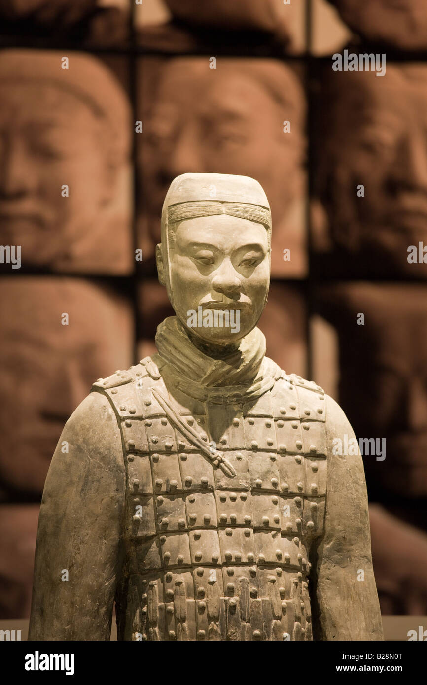 Terre cuite sur l'affichage dans le musée d'histoire de Shaanxi Xian Chine Banque D'Images