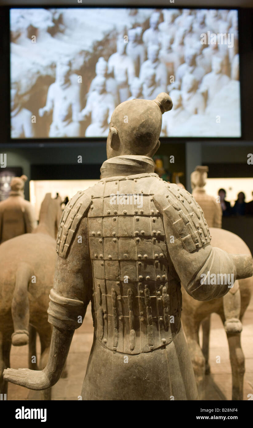 Terre cuite sur l'affichage dans le musée d'histoire de Shaanxi Xian Chine Banque D'Images