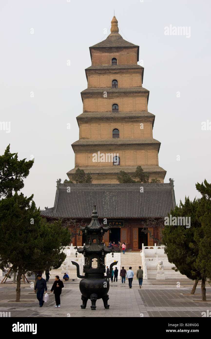 La Grande Pagode de l'Oie Sauvage l'architecture de la dynastie Tang Xian Chine Banque D'Images
