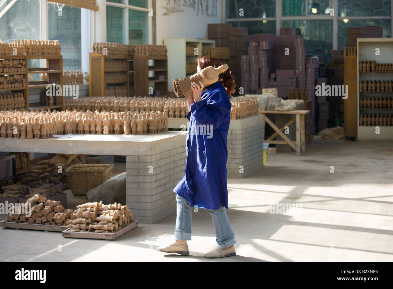 Terre cuite de souvenirs faits en usine Xian Chine Banque D'Images