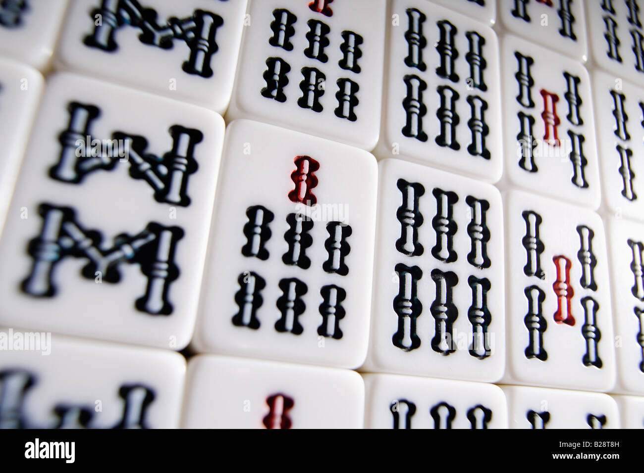 Tuiles de Mahjong Banque D'Images