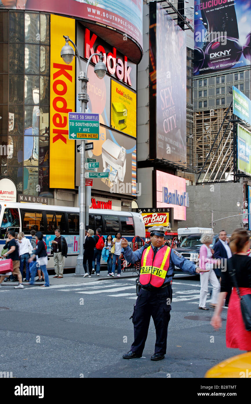 Travail de la circulation sur Broadway - New York City, USA Banque D'Images