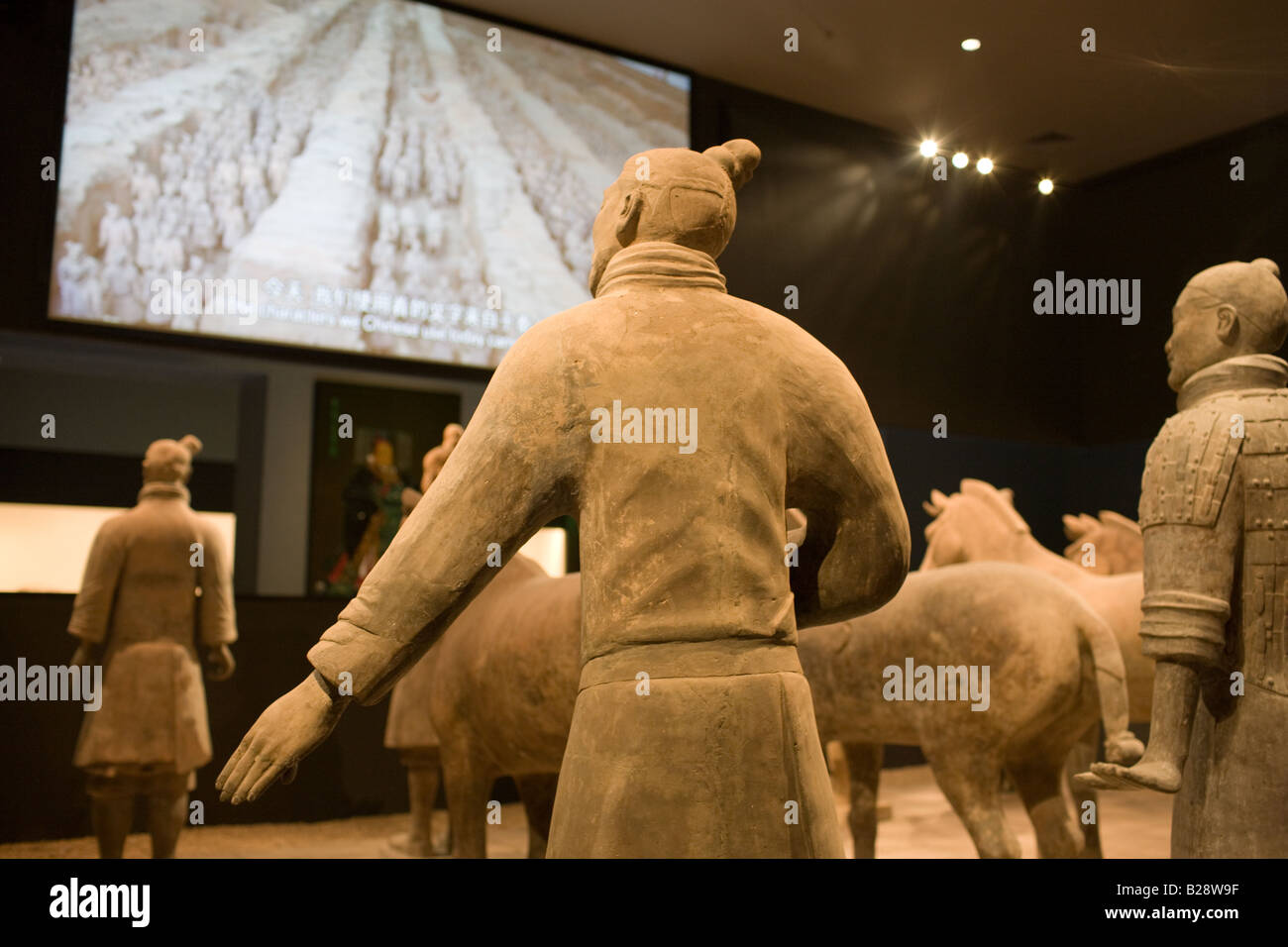Terre cuite sur l'affichage dans le musée d'histoire de Shaanxi Xian Chine Banque D'Images