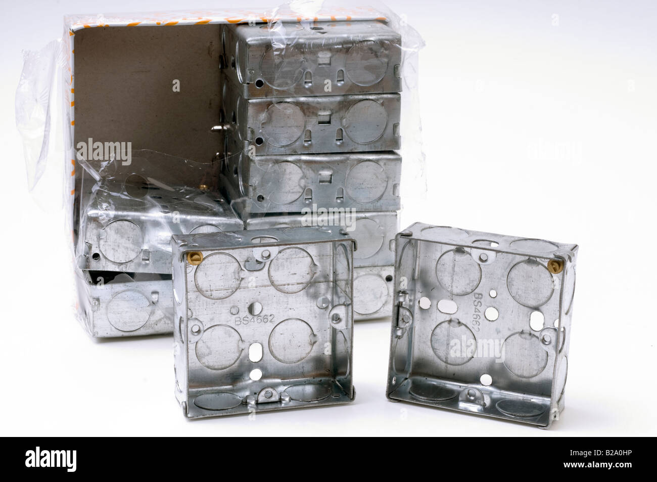 Pack de métal unique prise électrique avec terre des boîtiers Banque D'Images