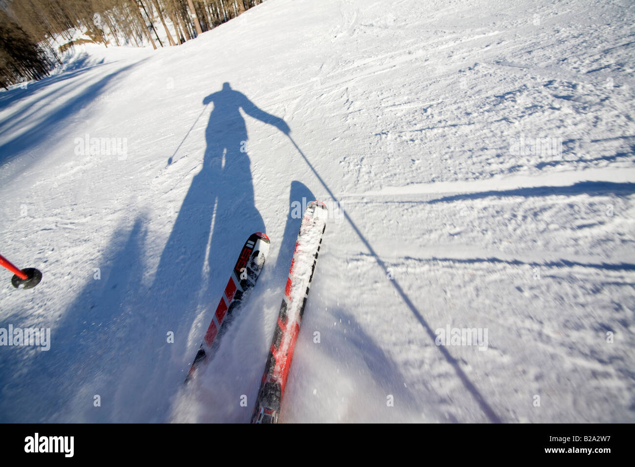 Le ski de montagne une perspective à la première personne Banque D'Images