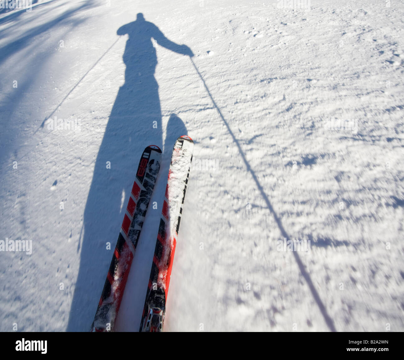 Le ski de montagne une perspective à la première personne Banque D'Images