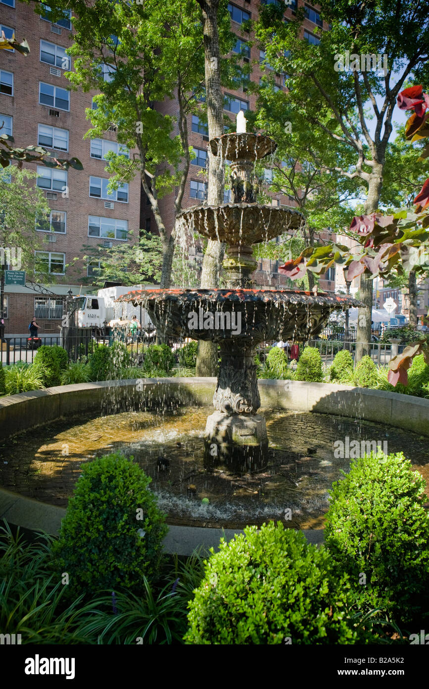 Fontaine à eau Jackson Square West Village New York City Banque D'Images