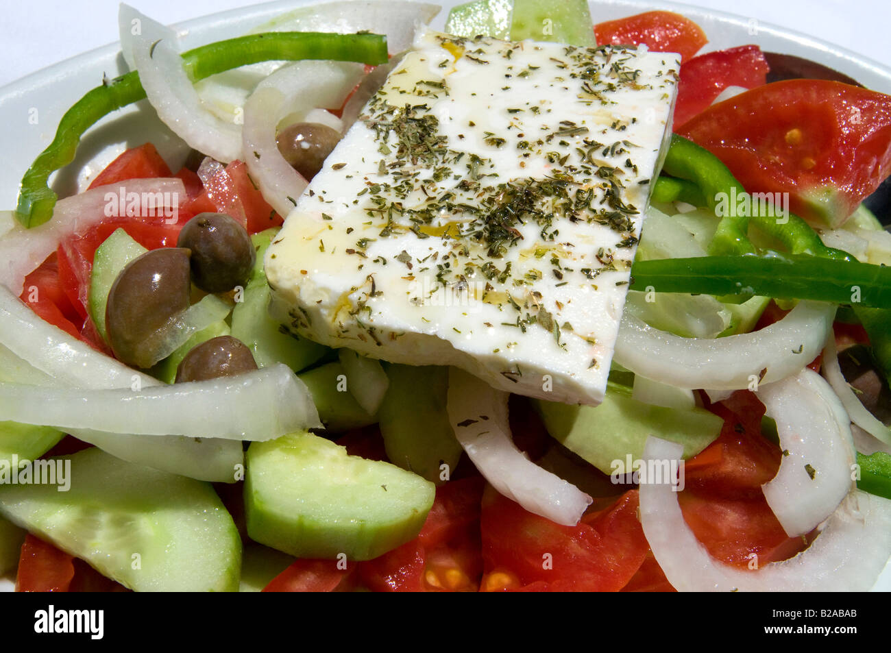 Salade grecque, Crète Grèce. Banque D'Images