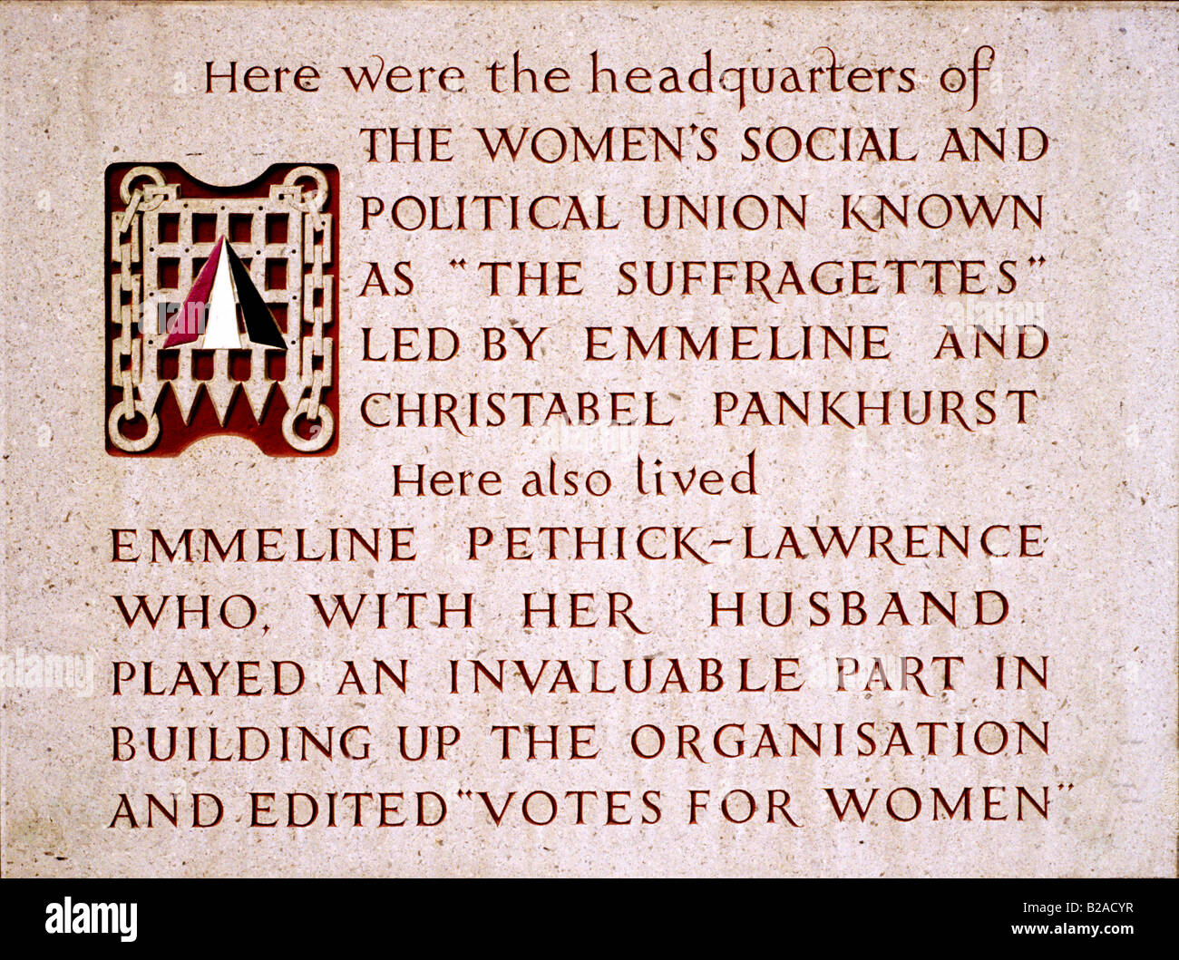 Plaque commémorant les suffragettes Clements Inn London England UK Womens Passage Union sociale et politique Pankhurst Banque D'Images