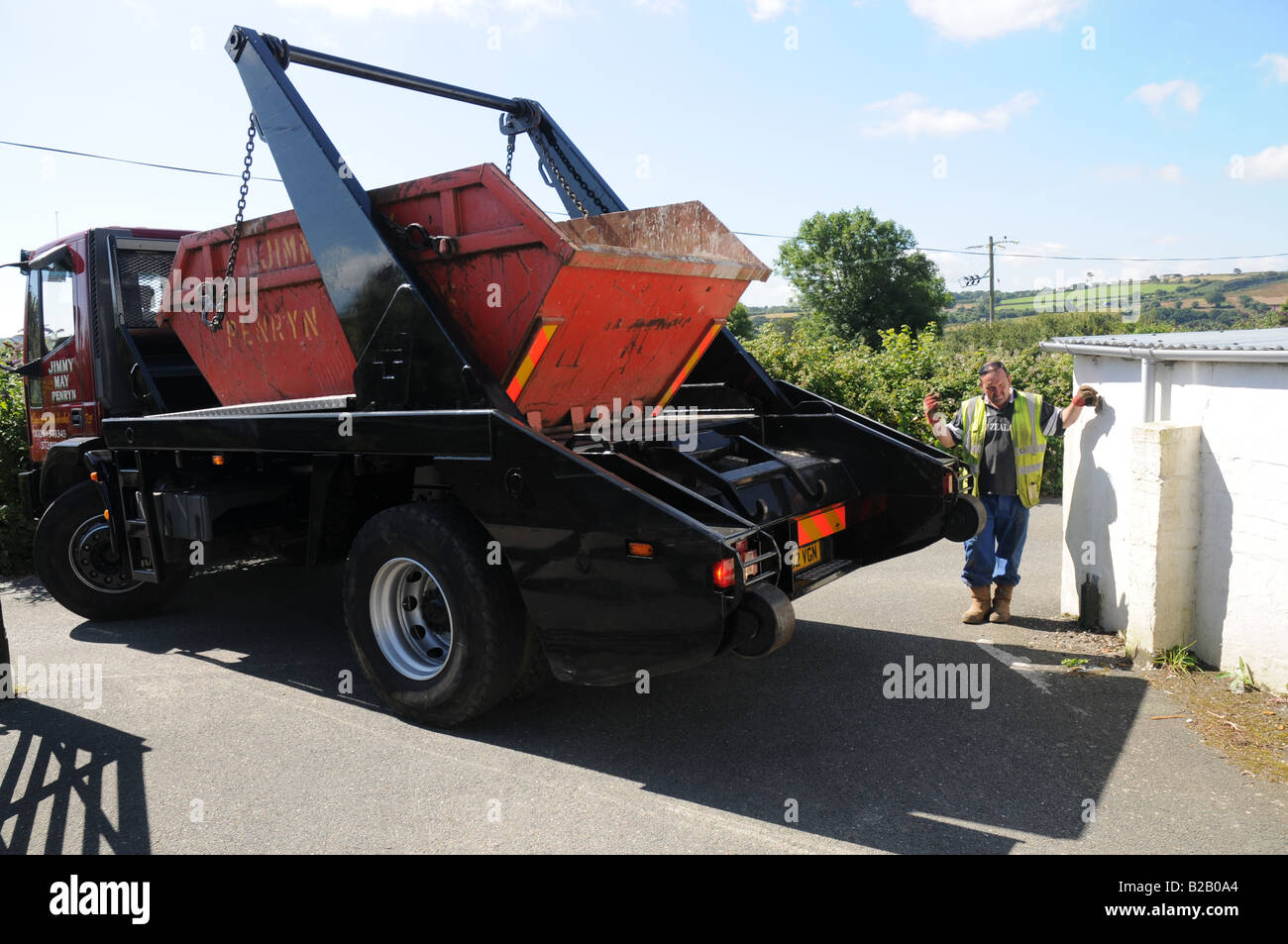 Dos d'un camion dans un espace restreint Banque D'Images