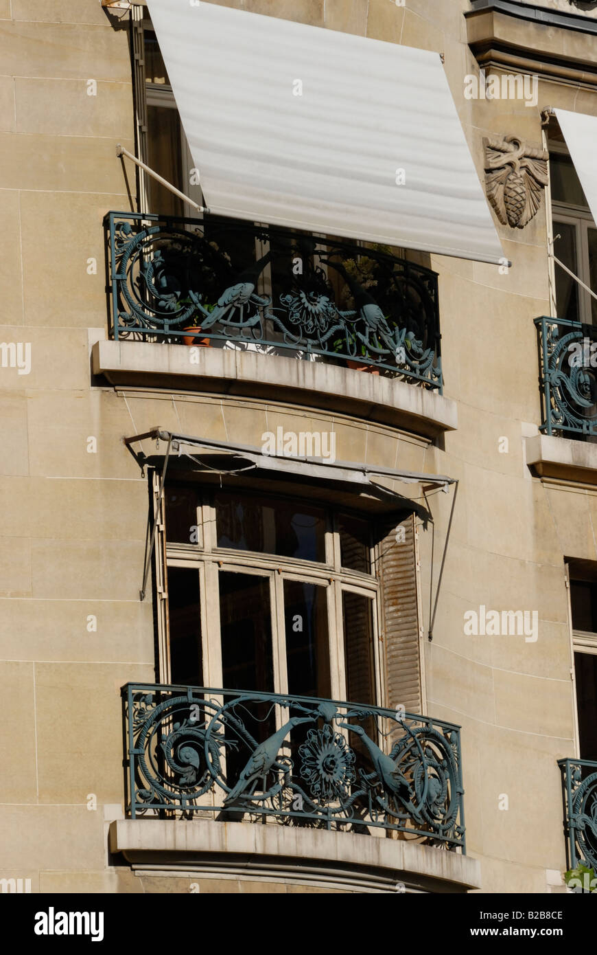 Balcons de Paris Banque D'Images