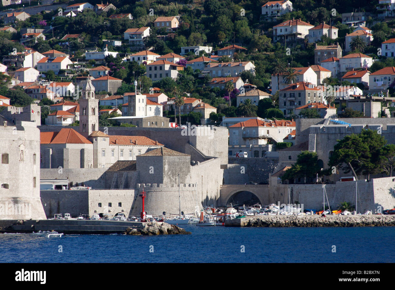 Le port de Dubrovnik, sur la mer Adriatique. Banque D'Images
