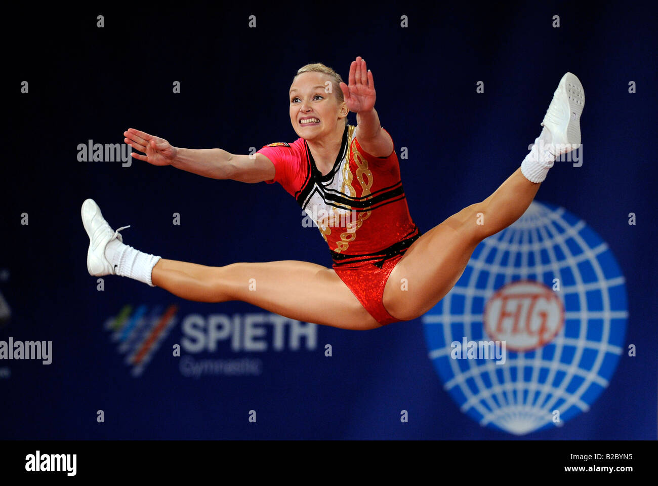 Keroenen Mira, Finlande, 10. Championnat du monde de gymnastique aérobique, Ulm, Bade-Wurtemberg, Allemagne, Europe Banque D'Images