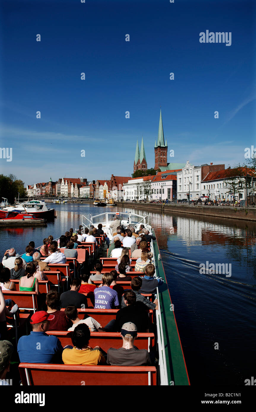 Luebeck, Port, Vieille maisons à pignon, Luebeck, Schleswig-Holstein, Allemagne, Europe Banque D'Images