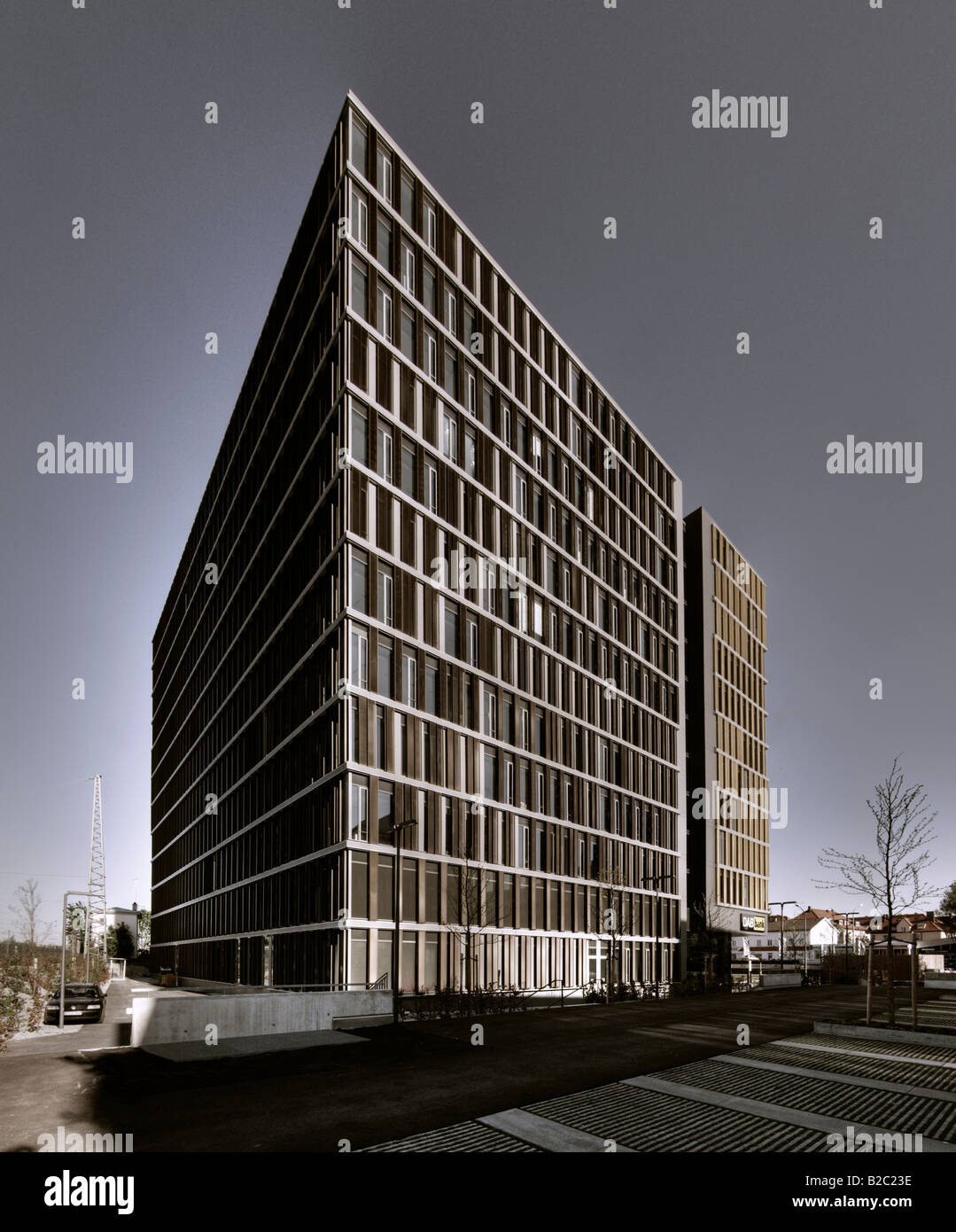 L'architecture moderne, Laimer Wuerfel Laim, Cube, Munich, Bavière, Allemagne Banque D'Images