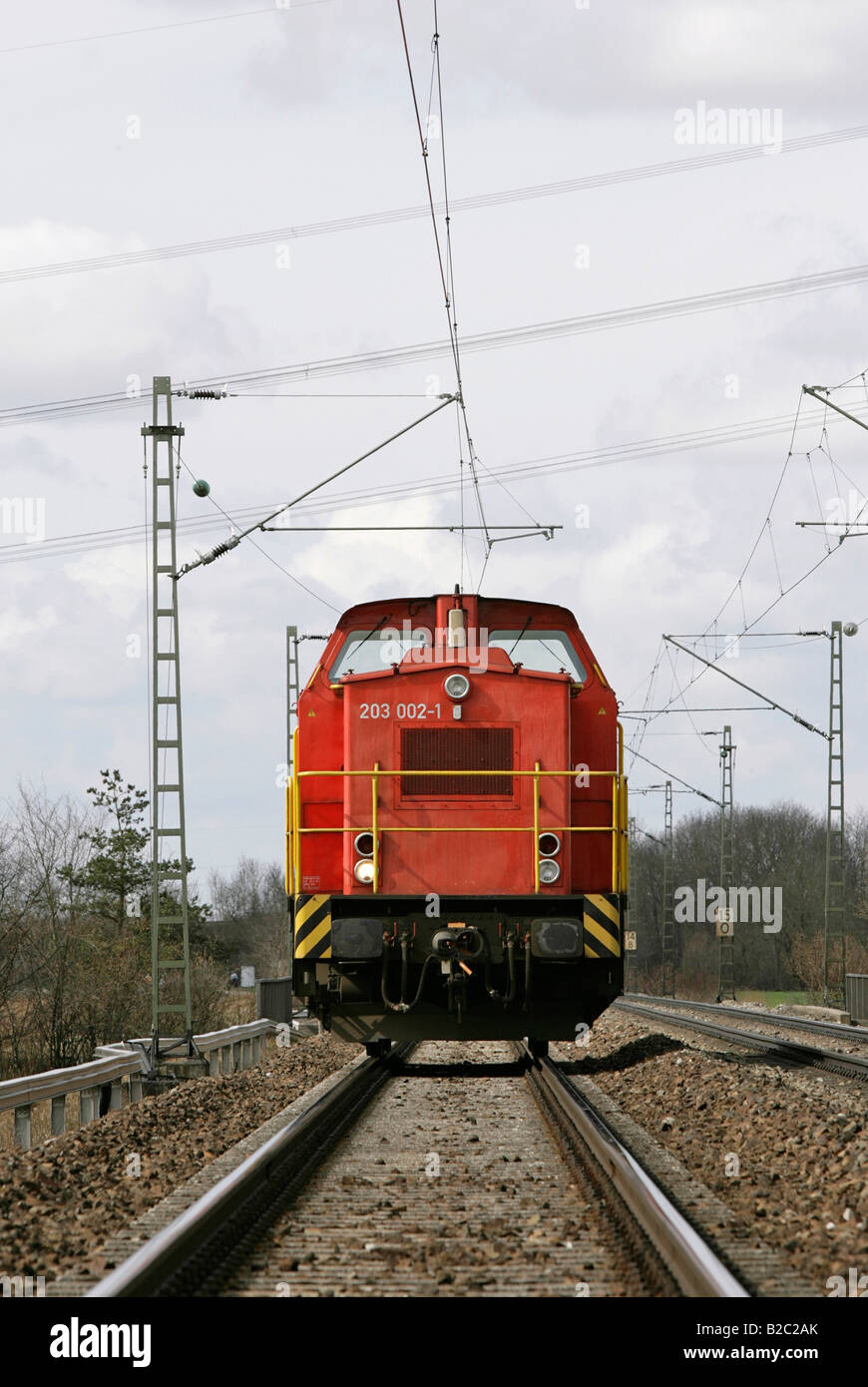 Locomotive de manœuvre, modèle 203 sur rails Banque D'Images