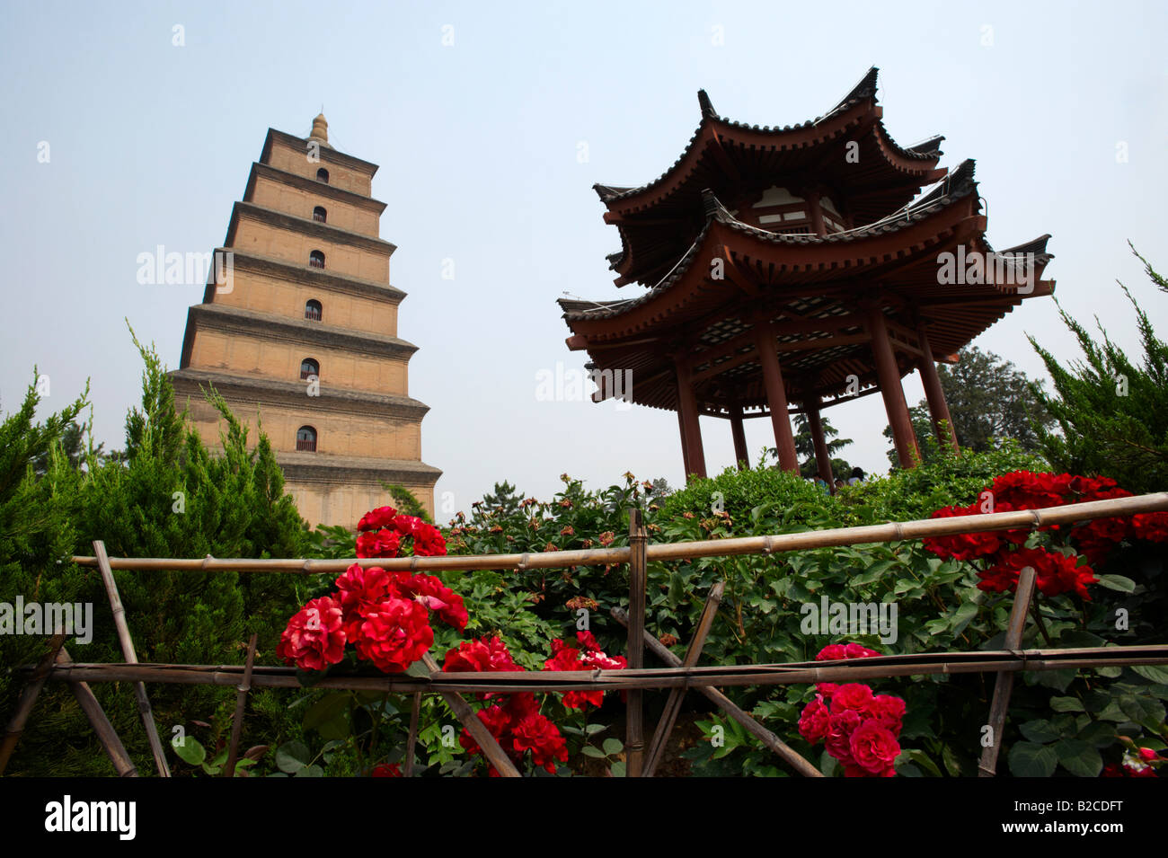 La Grande Pagode de l'Oie Sauvage Xian Chine Banque D'Images