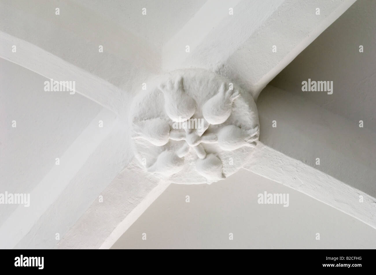 Keystone avec fleurs Banque D'Images