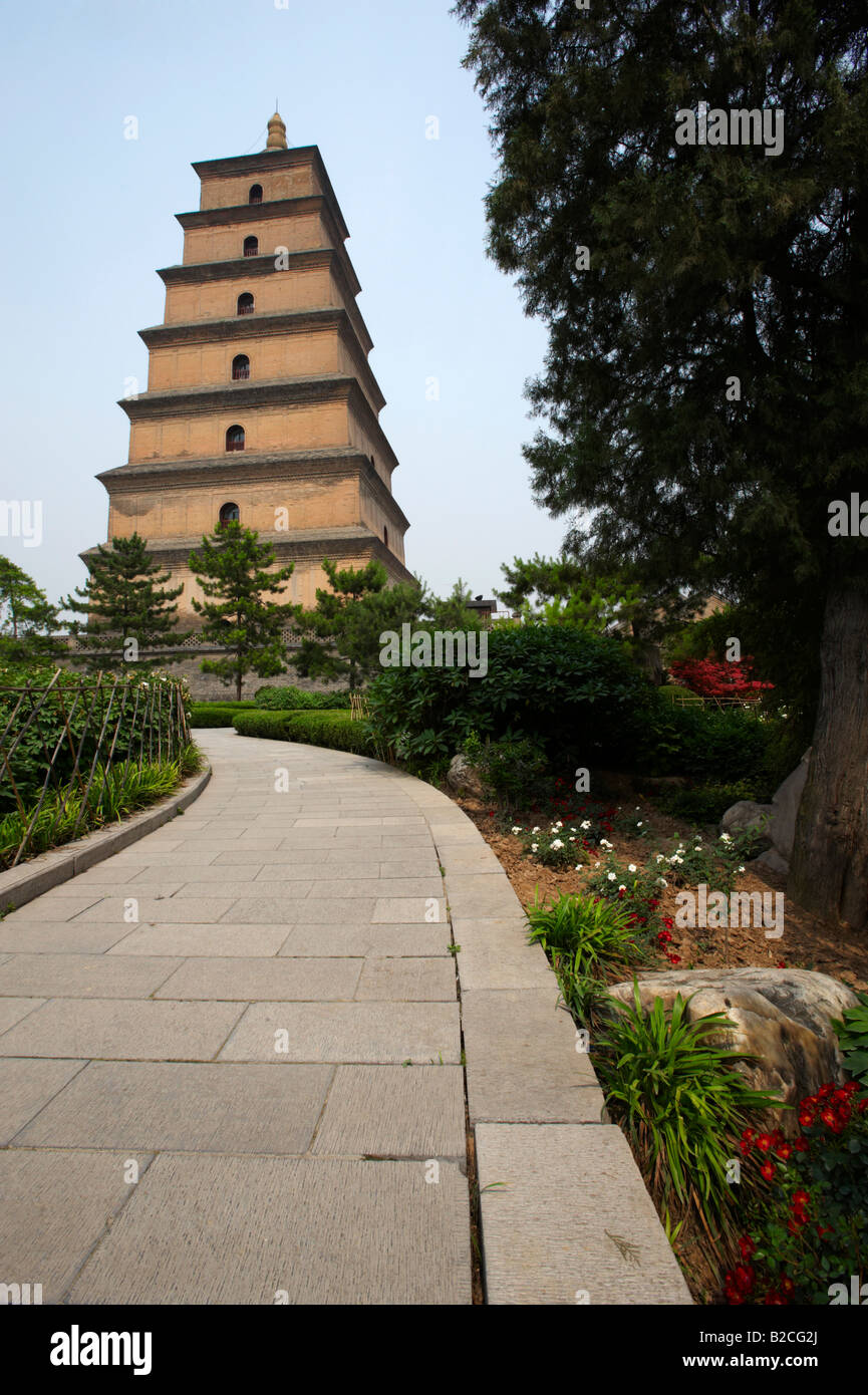 La Grande Pagode de l'Oie Sauvage Xian Chine Banque D'Images