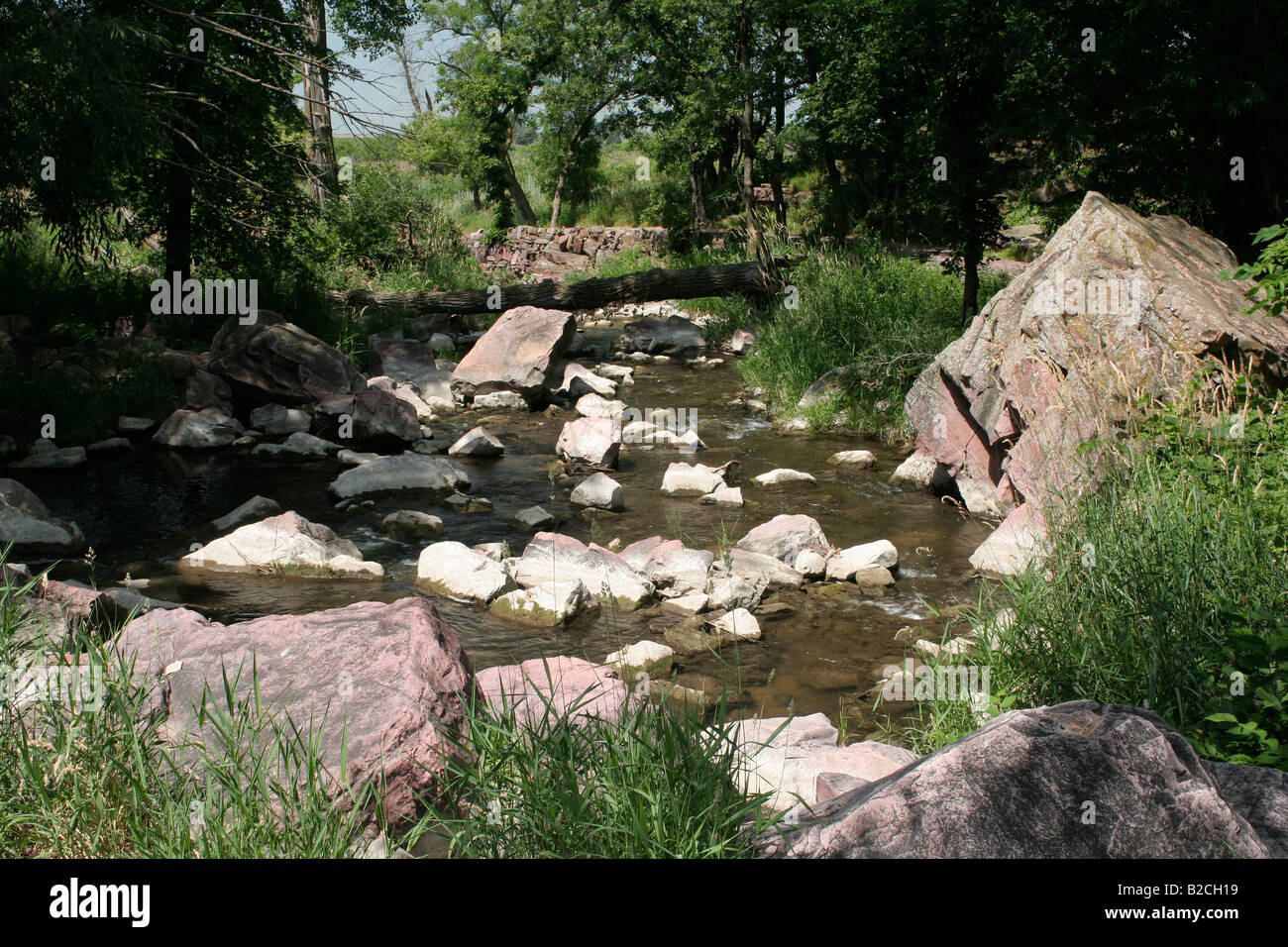 Cours d'eau par Pipestone National Monument Minnesota Pipestone Banque D'Images