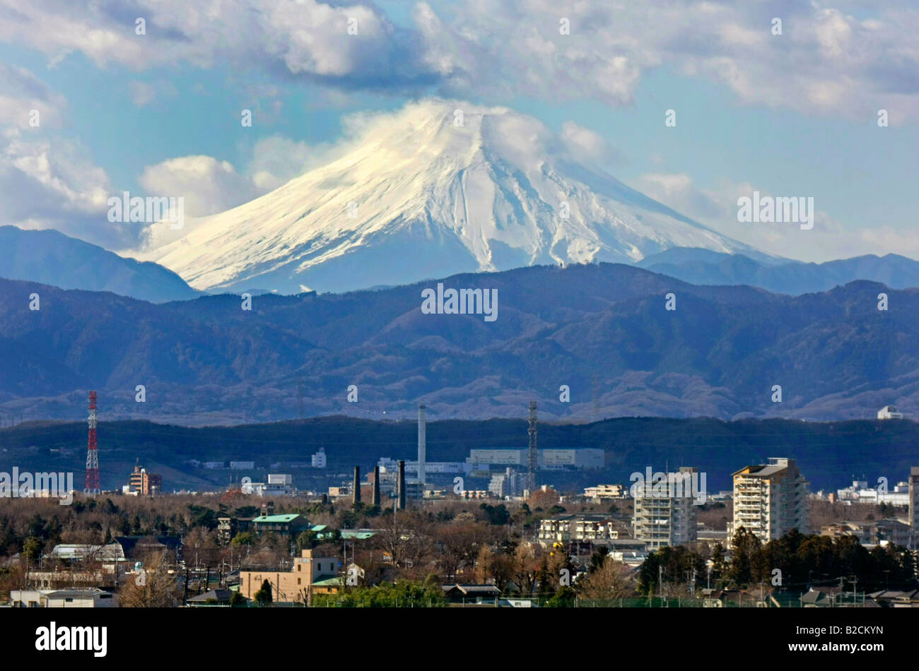 Mt. Voir fuji de Tachikawa ville de banlieue de Tokyo Japon Banque D'Images