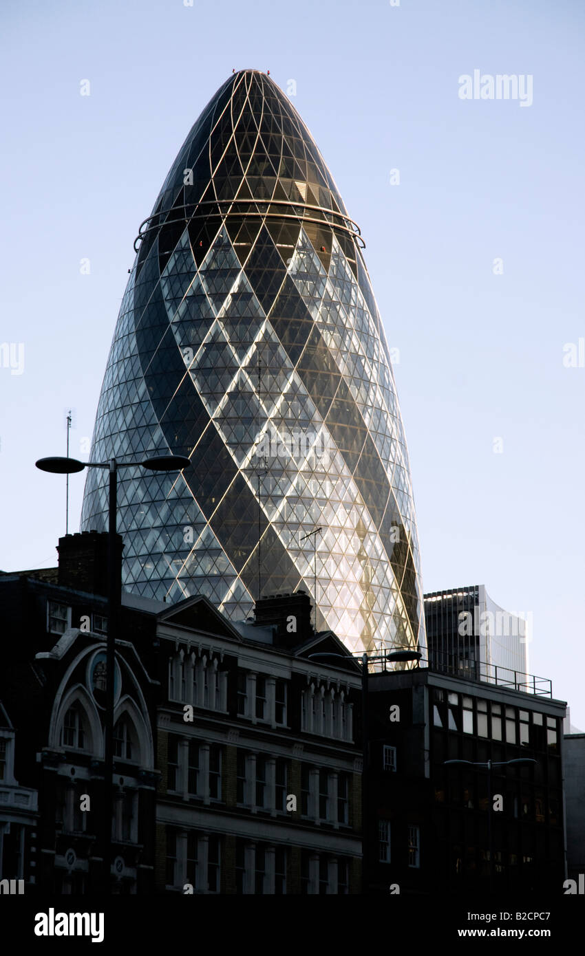 Gherkin building de Bishopsgate London Banque D'Images