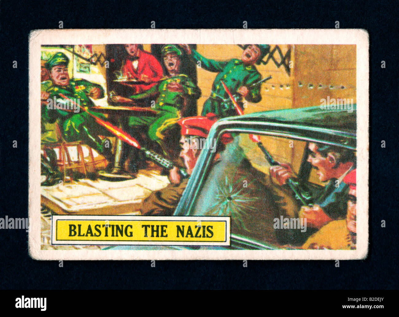 World War 2 Bataille de cartes produites en 1965 par A&BC créé par l'artiste Norman Saunders et donnés dans des paquets de gomme à bulles Banque D'Images