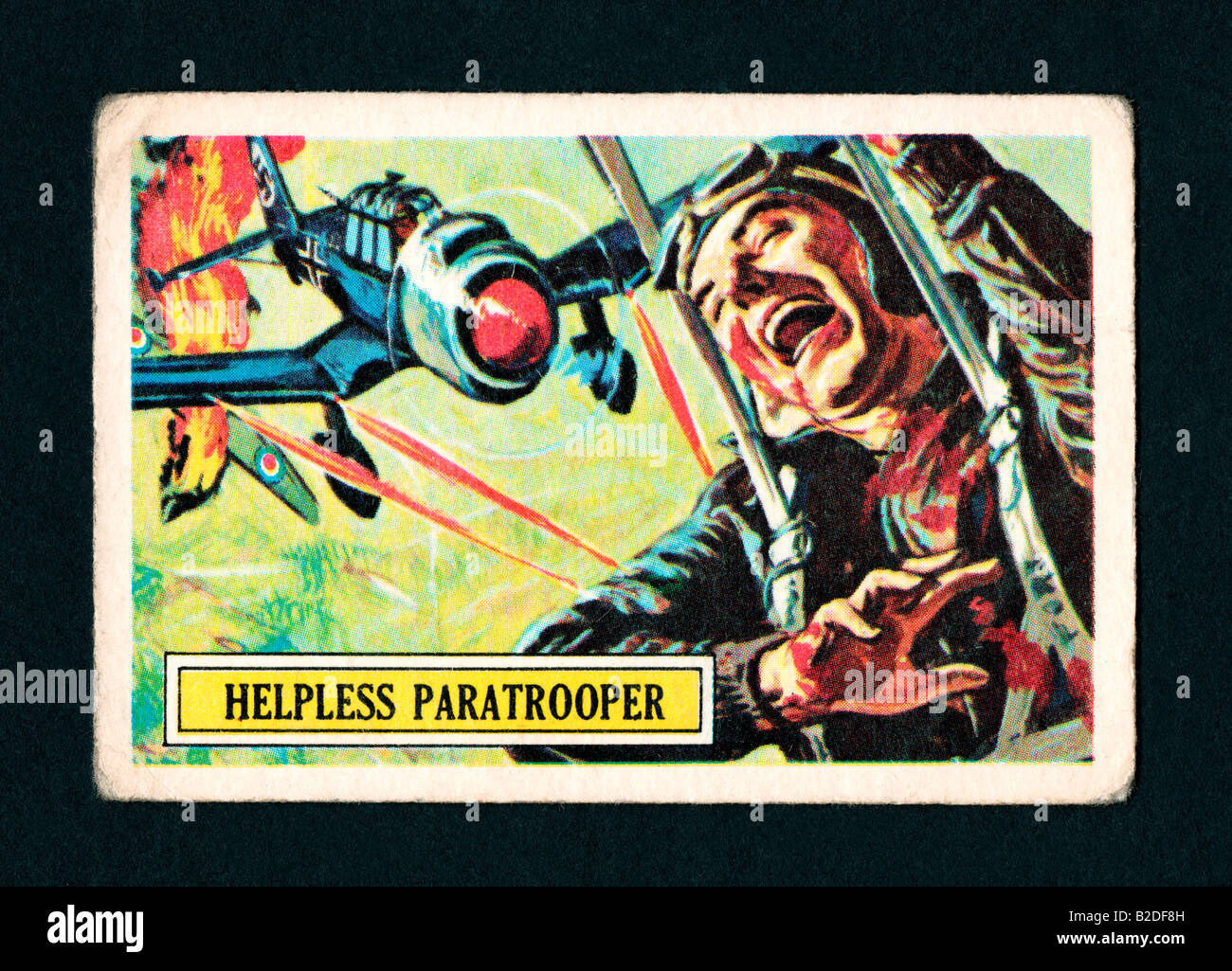 World War 2 Bataille de cartes produites en 1965 par A&BC créé par l'artiste Norman Saunders et donnés dans des paquets de gomme à bulles Banque D'Images