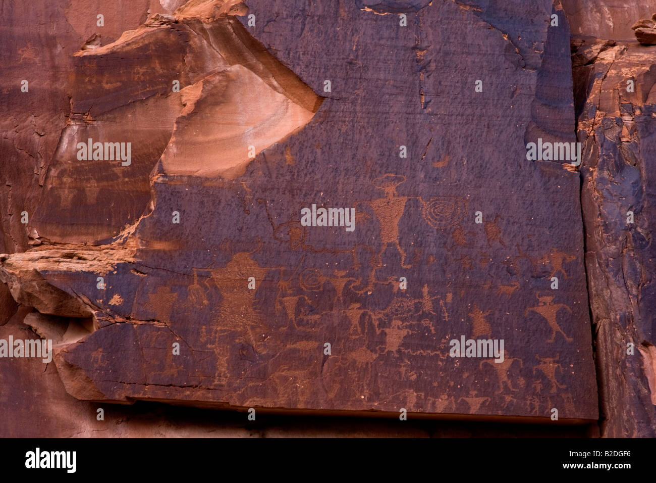 Pétroglyphes sur Potash road près de Moab Utah 2 Banque D'Images