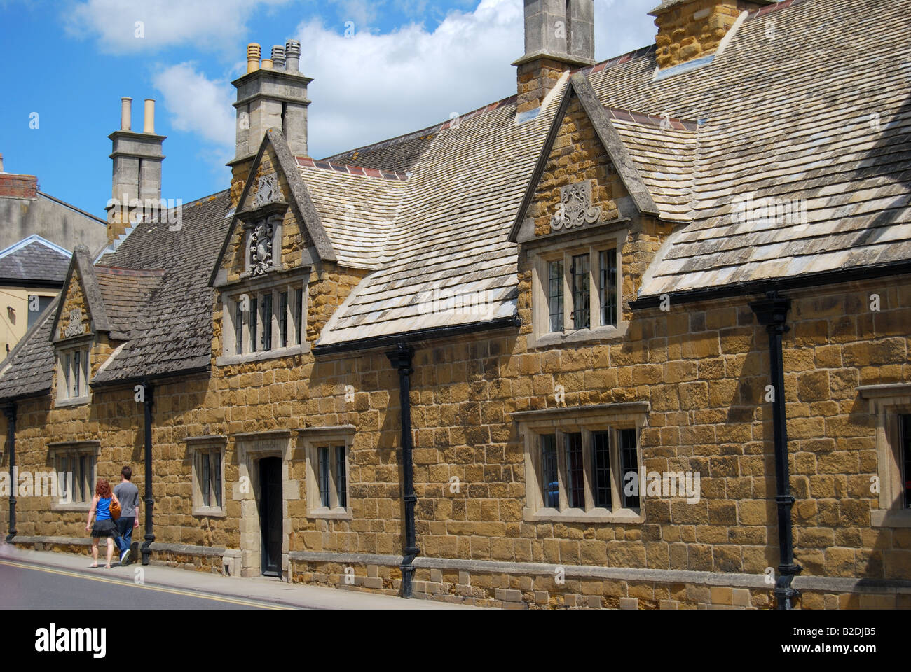 Maisons historiques, Burton Street, Melton Mowbray, Leicestershire, Angleterre, Royaume-Uni Banque D'Images