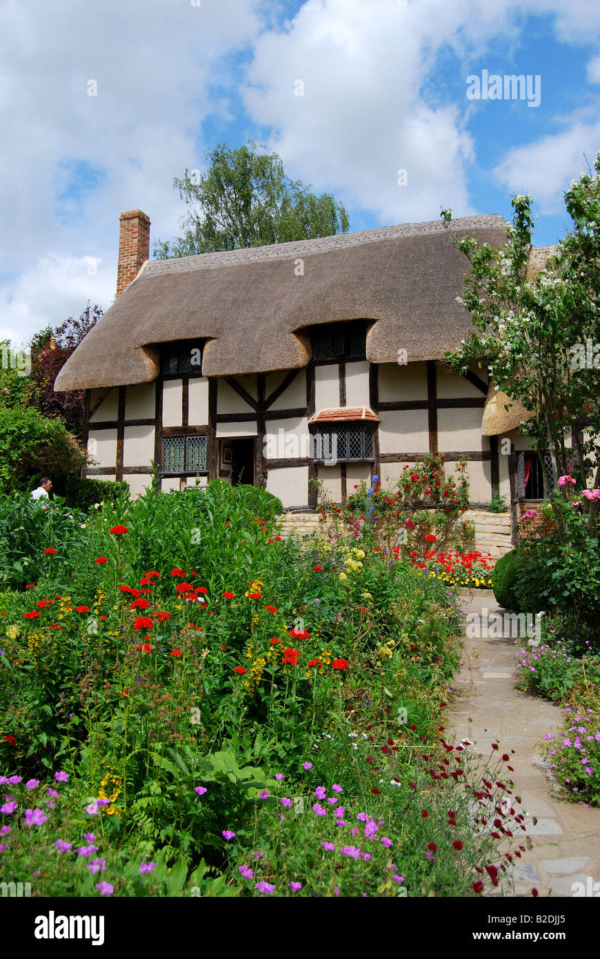 Anne Hathaway's Cottage, Cottage Shottery, Lane, Stratford-upon-Avon, Warwickshire, Angleterre, Royaume-Uni Banque D'Images