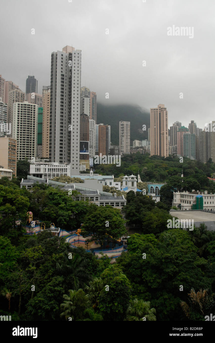 Hong kong sur un jour nuageux , l'île de hong kong , Chine Banque D'Images