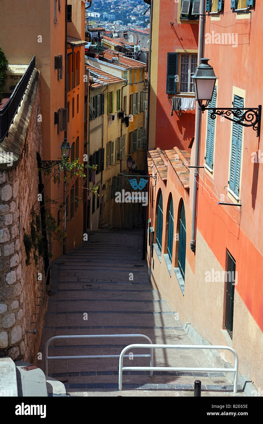 Alley,Vieux Nice, France Banque D'Images