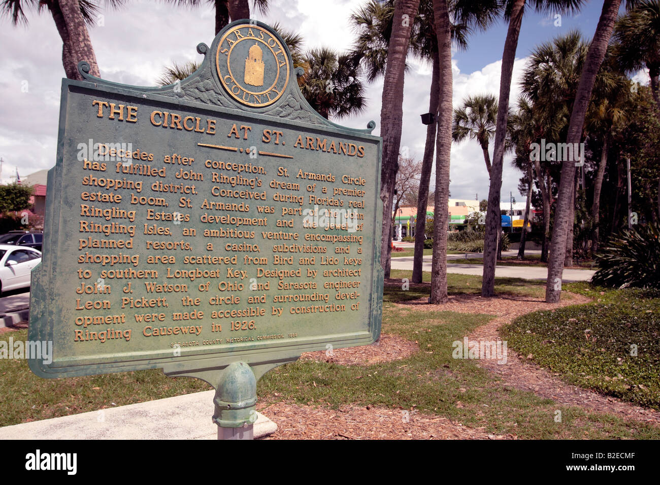 Saint St Armands Circle et Sarasota Floride usa clé Banque D'Images