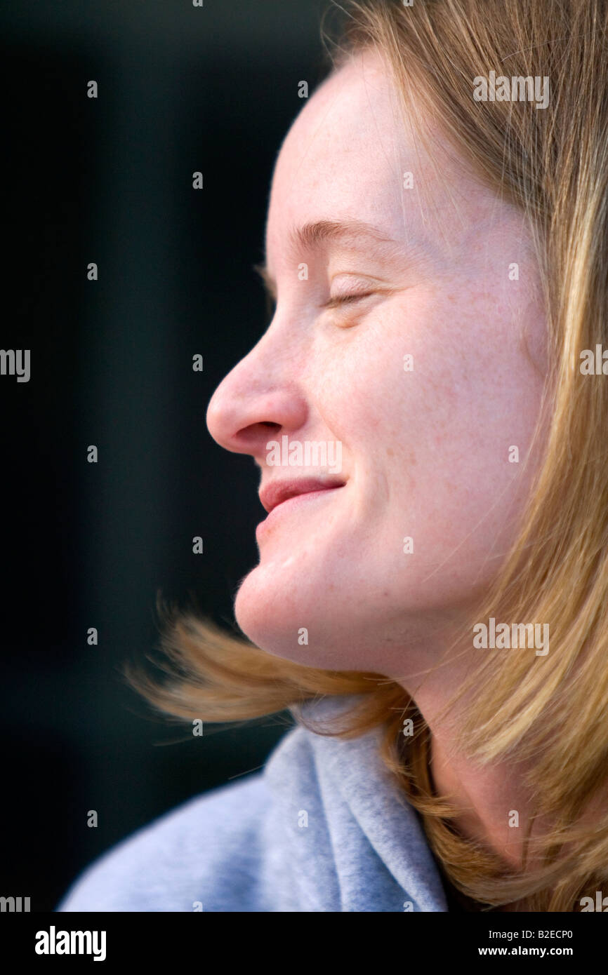 Portrait d'une femme blanche dans le Michigan Banque D'Images