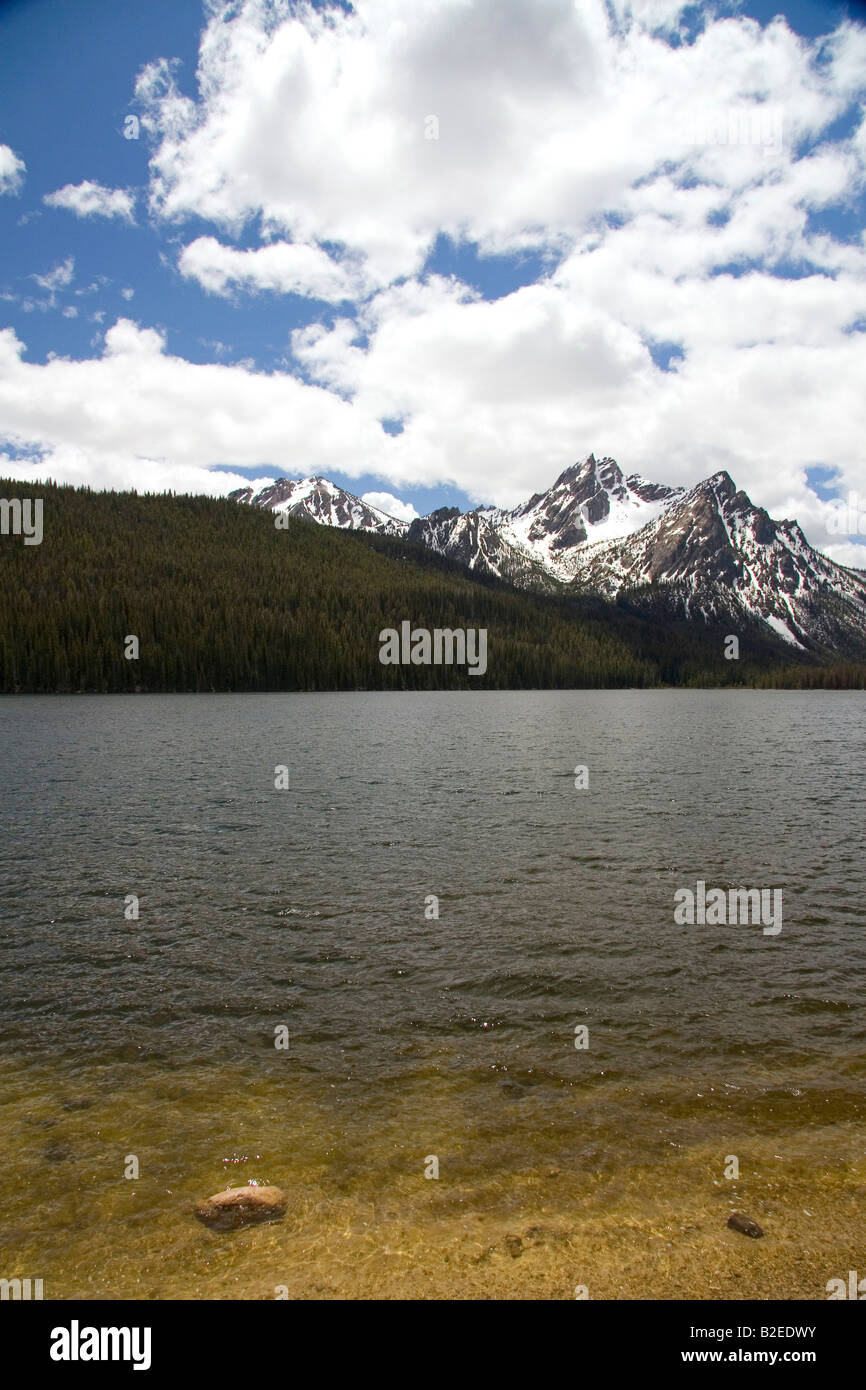 Stanley Lake et la chaîne de montagnes de scie près de Stanley Idaho Banque D'Images