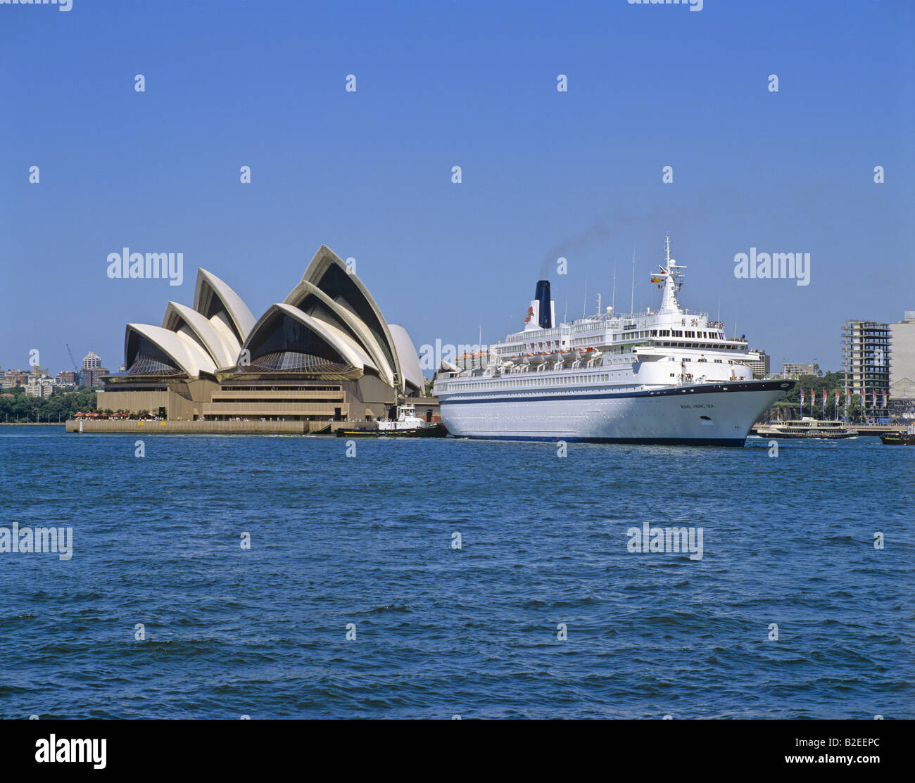 L'Opéra de Sydney et Cruiser Royal Viking Sea Sydney New South Wales Australie Banque D'Images