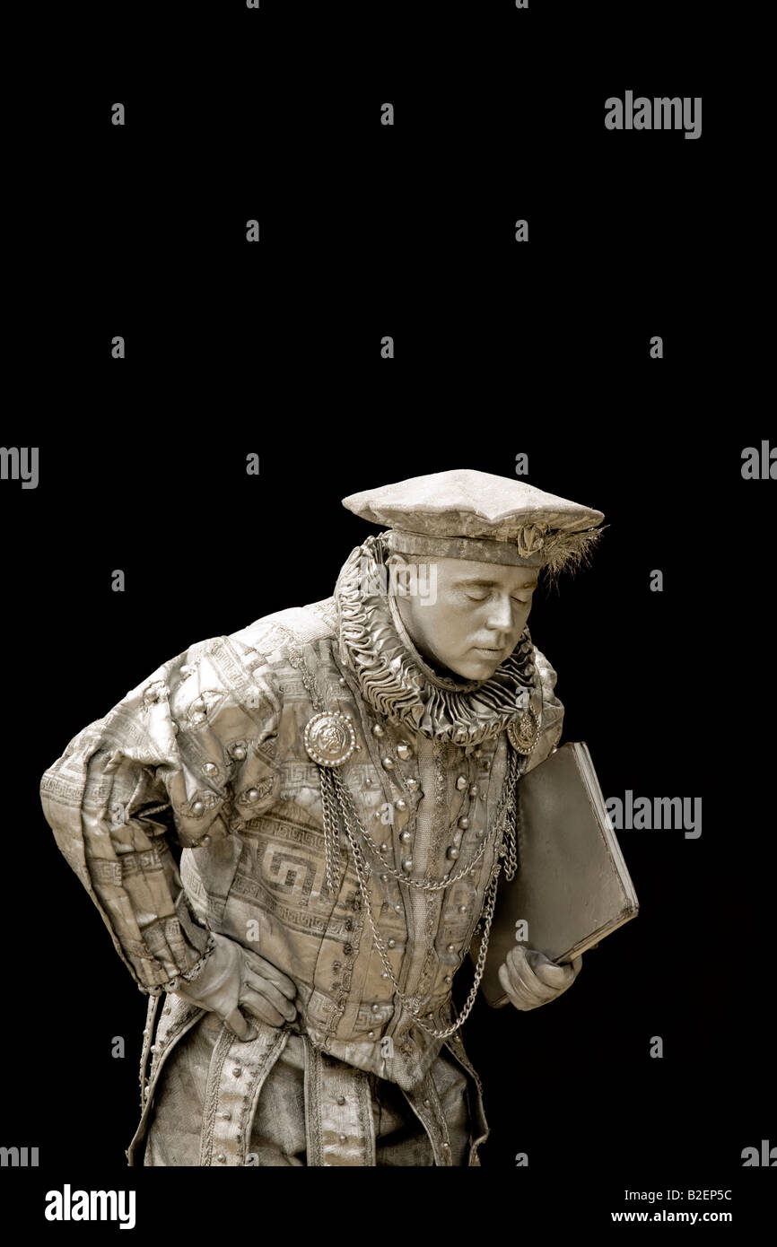 Statue vivante sur la rive sud de Londres, Angleterre, RU Banque D'Images