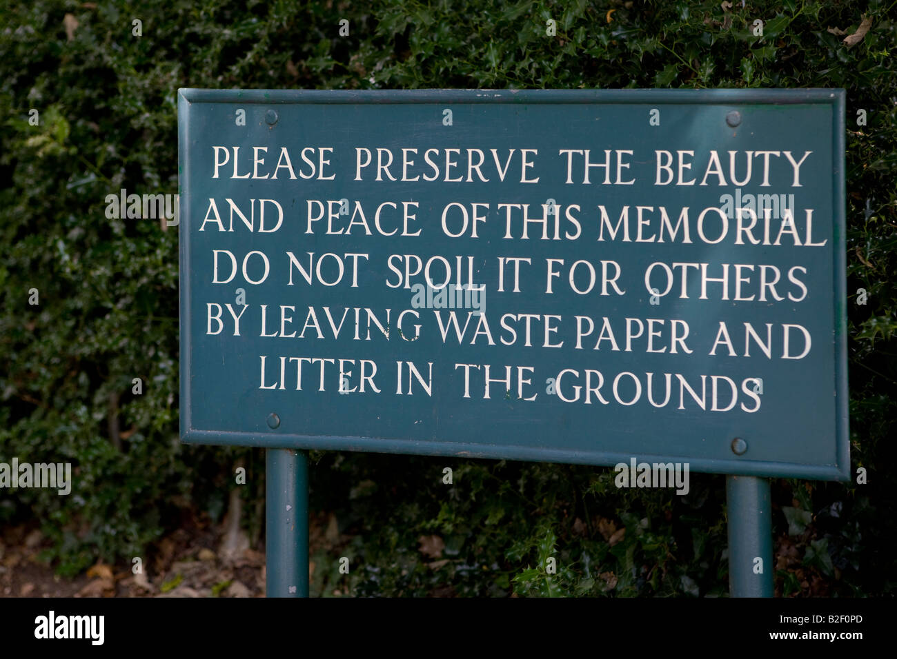 Un panneau à l'Air Forces Runnymede Surrey Memorial Commonwealth War Graves Commission Banque D'Images