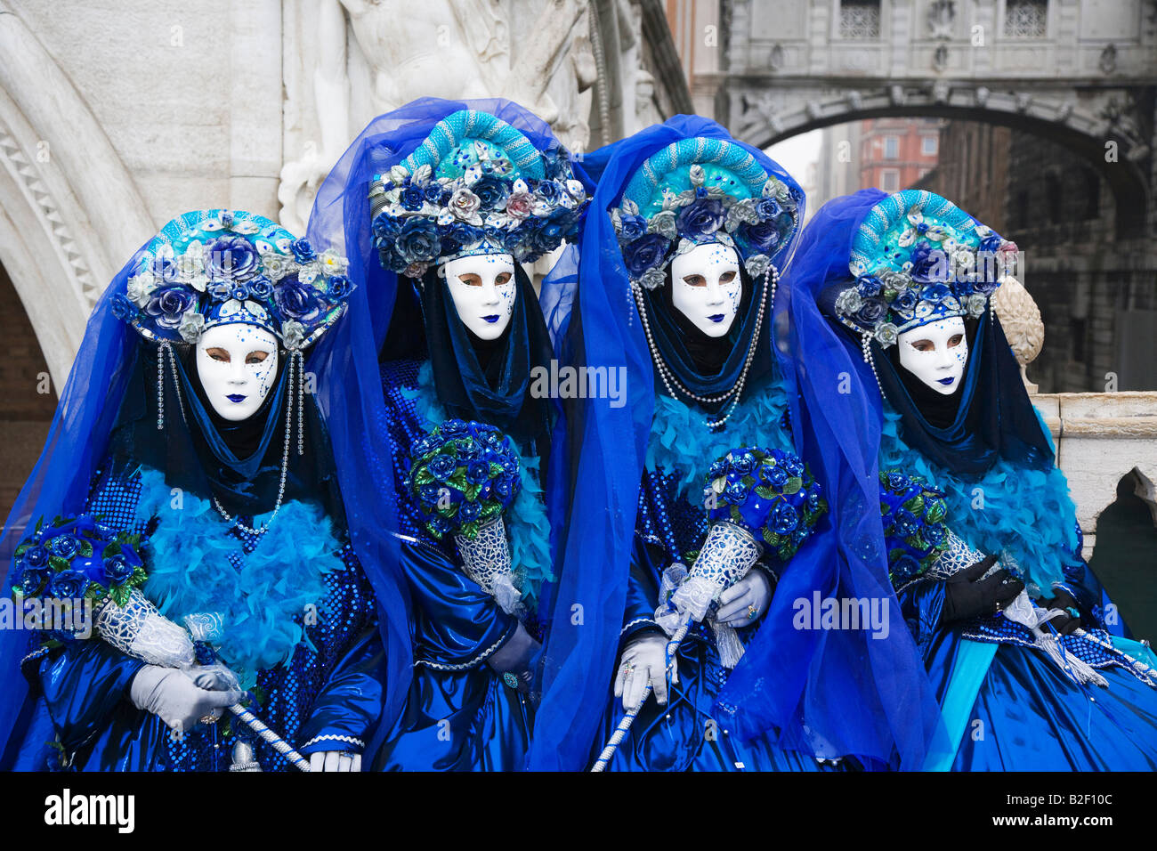 Carnaval de Venise participants costumés Banque D'Images